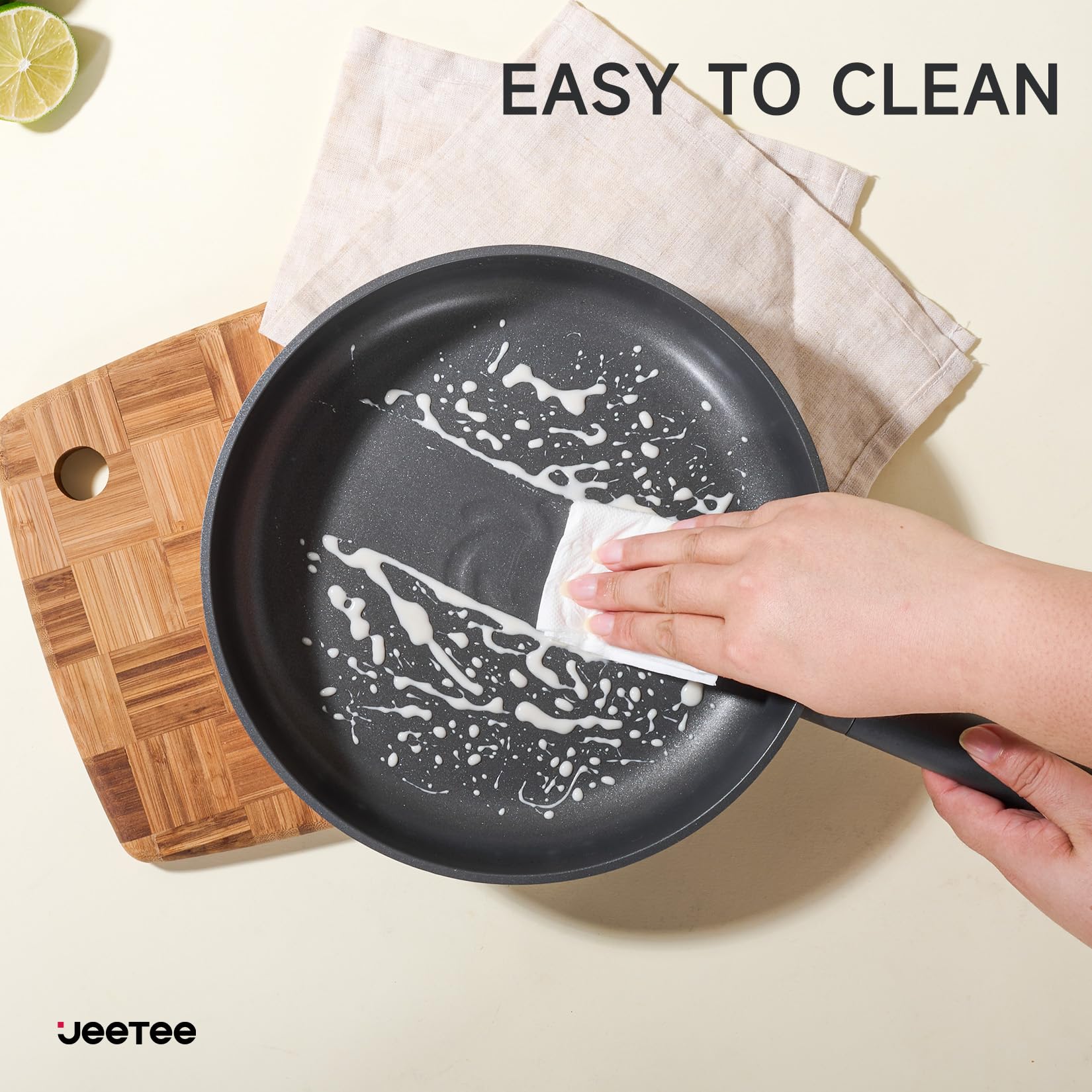 Sartén JEETEE apta para inducción para cualquier cocina.
