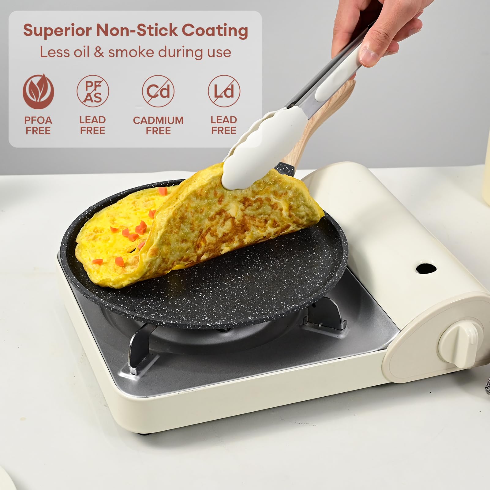 JEETEE Sartén Crepe de aluminio moldeado, resistente y estable