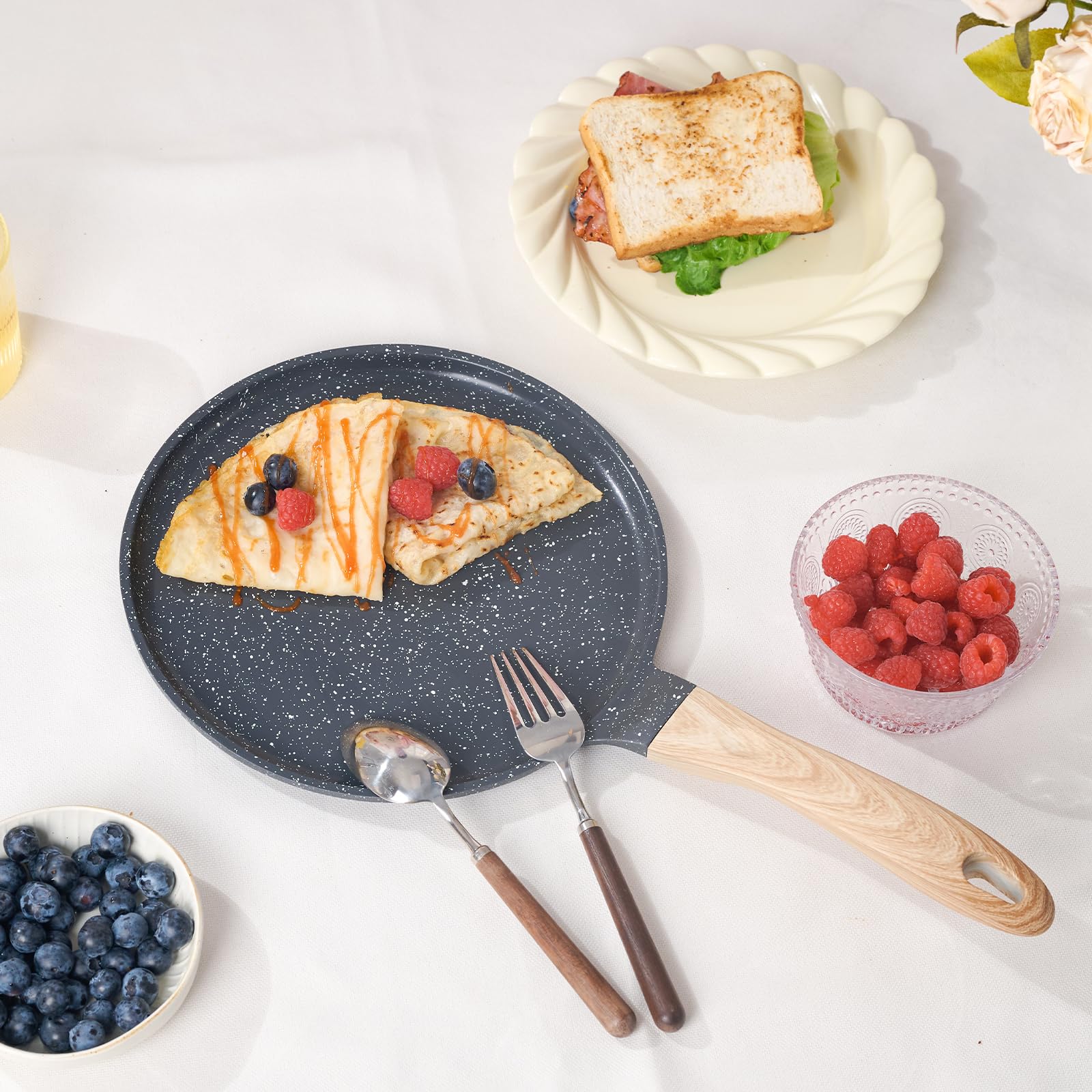 JEETEE Sartén Crepe fácil de limpiar gracias al recubrimiento granito