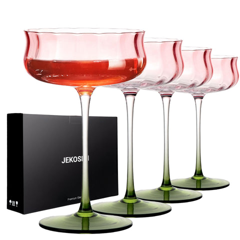 Copa de martini JEKOSEN Tulip Series, cristal de 13 onzas, tallo elegante para cocteles.