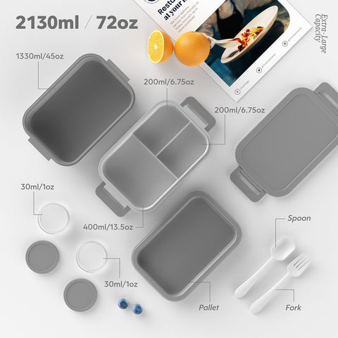 Jelife bento apto para microondas, lavavajillas y congelador para uso diario.