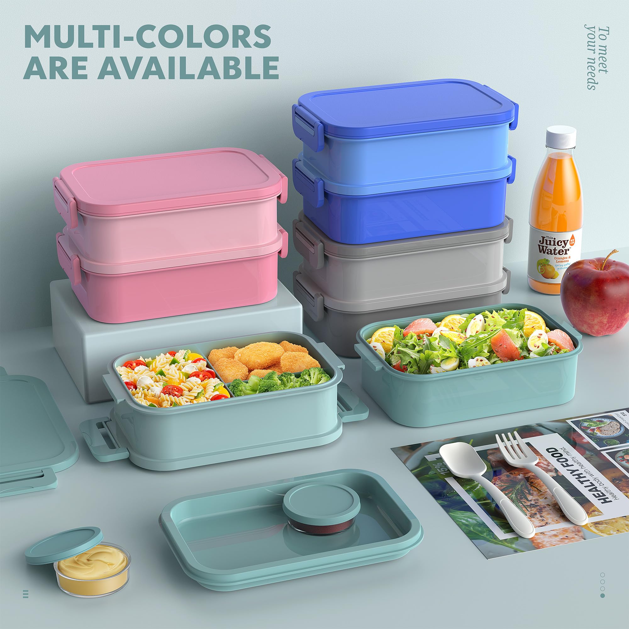 Jelife Bento Box con diseño a prueba de fugas para transportar comidas.