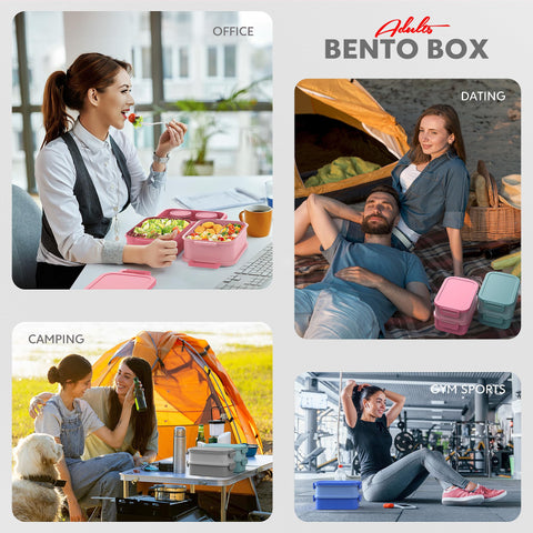 Jelife bento con cinco compartimentos para distribuir platillos variados.