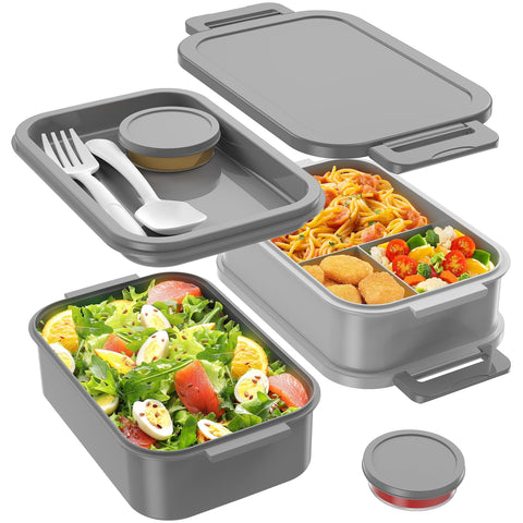 Jelife bento de tres capas para adultos, ideal para almuerzos equilibrados en la oficina.