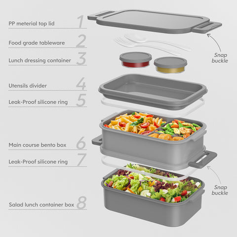 Jelife bento incluye utensilios reutilizables para comer fuera de casa.