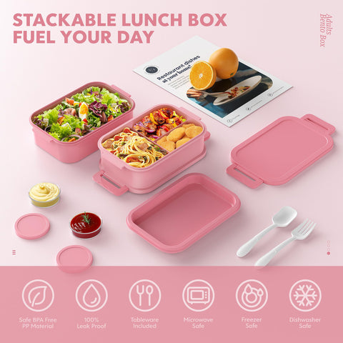 Jelife caja de almuerzo con cierre doble a prueba de fugas.