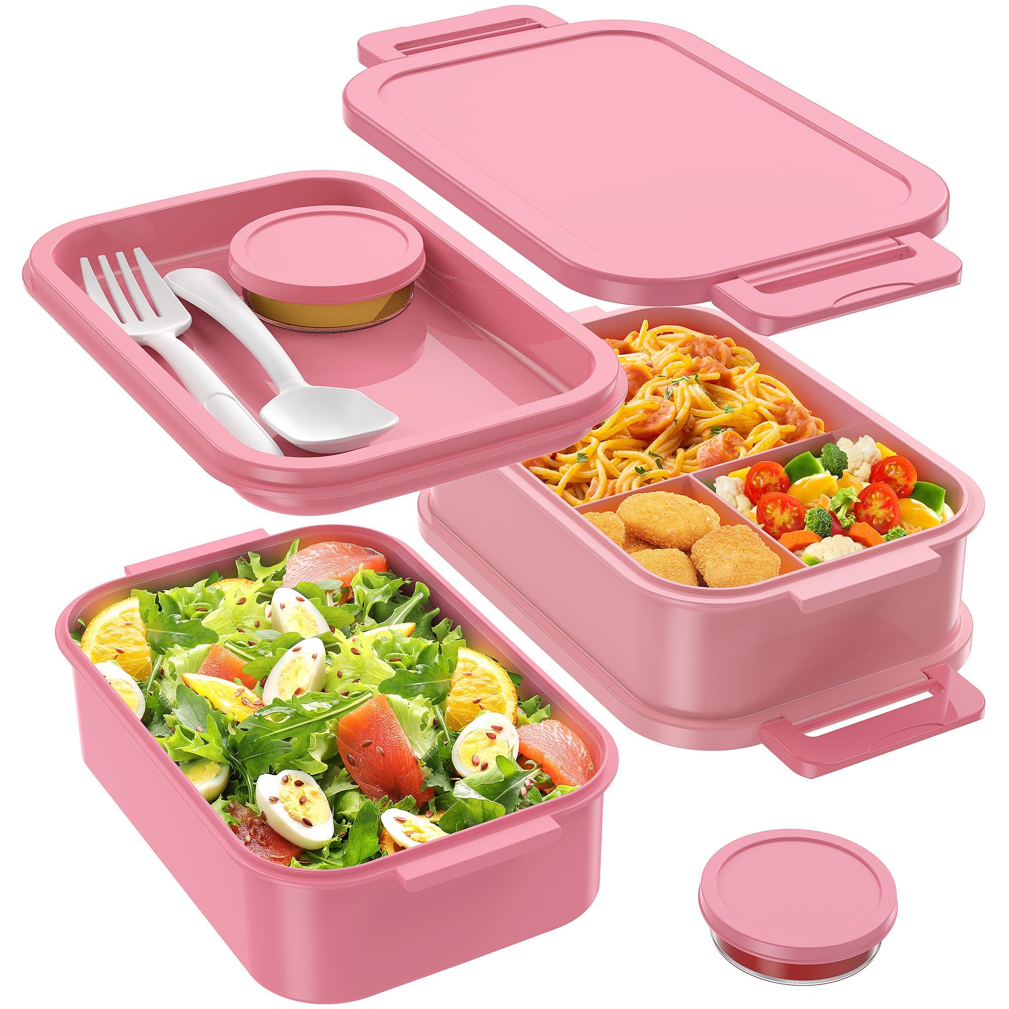 Jelife caja de almuerzo tres capas apilables, ideal para llevar comidas.