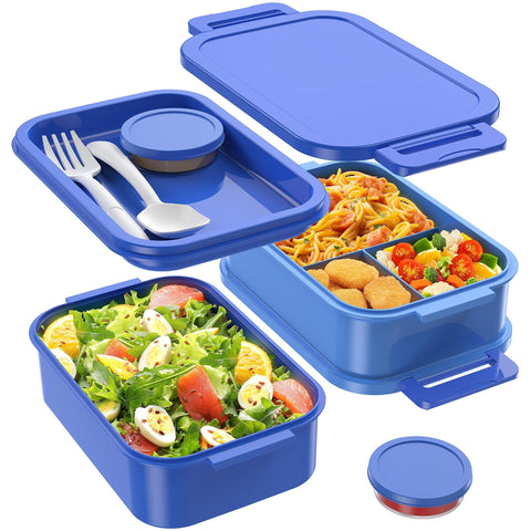 Jelife Caja Bento 3 Capas 72oz, ideal para llevar y organizar comidas.
