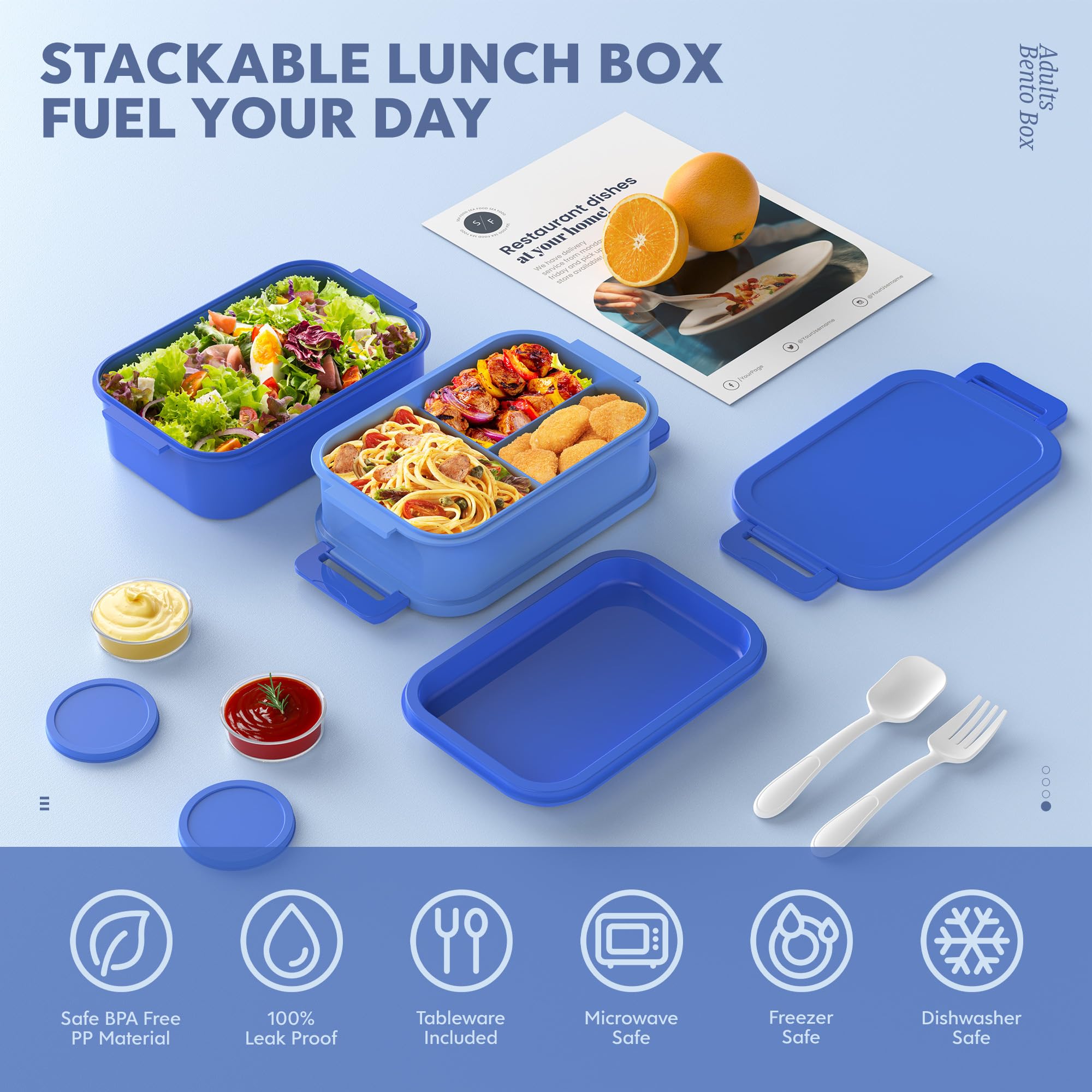 Jelife Bento material sin BPA, seguro para uso diario.