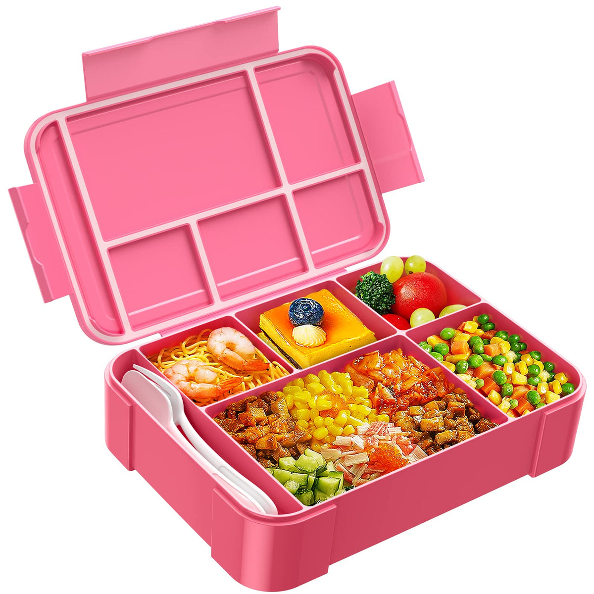 Jelife lonchera bento muestra cierre seguro y diseño tipo libro para transporte diario