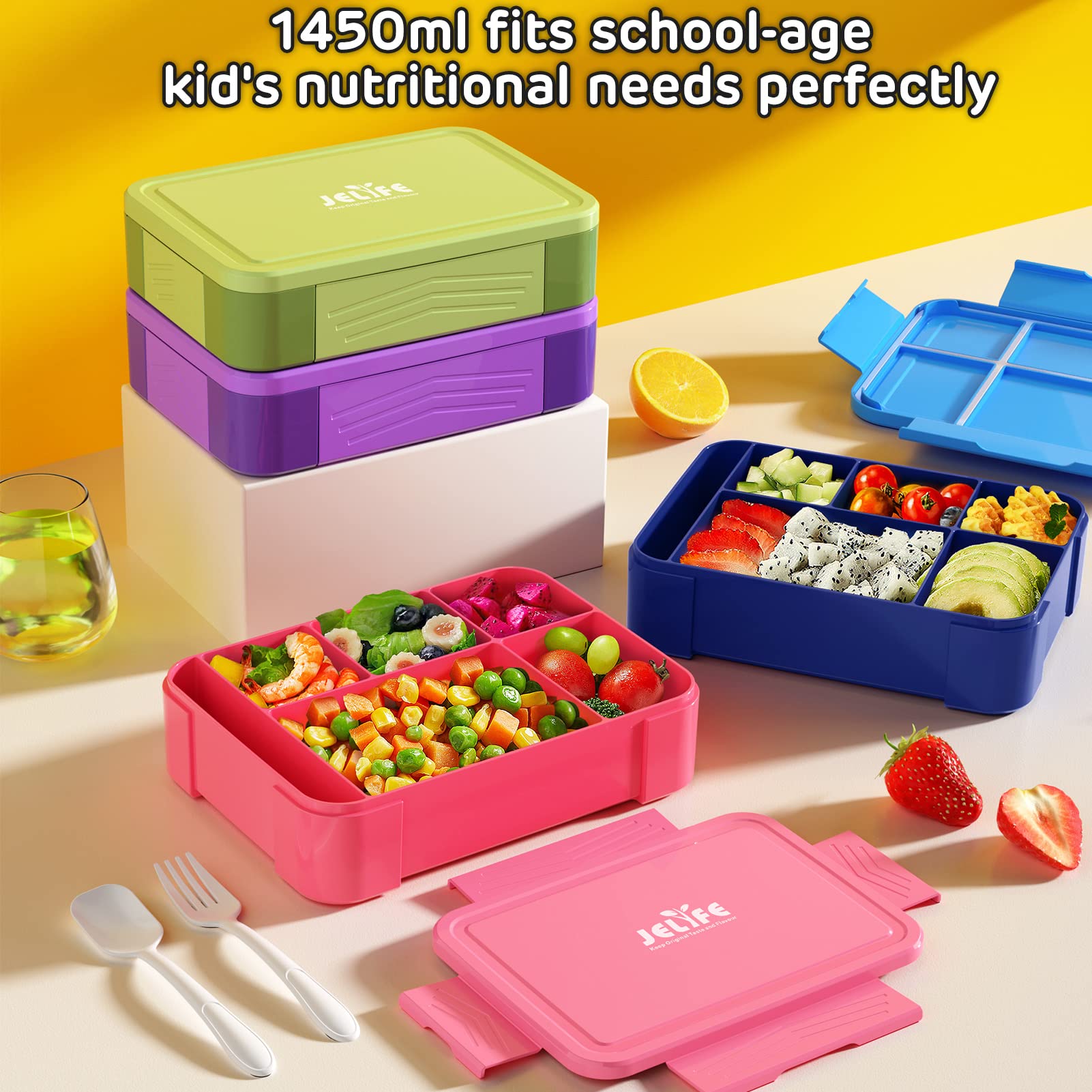 Jelife incluye utensilios para comer, lista para la escuela