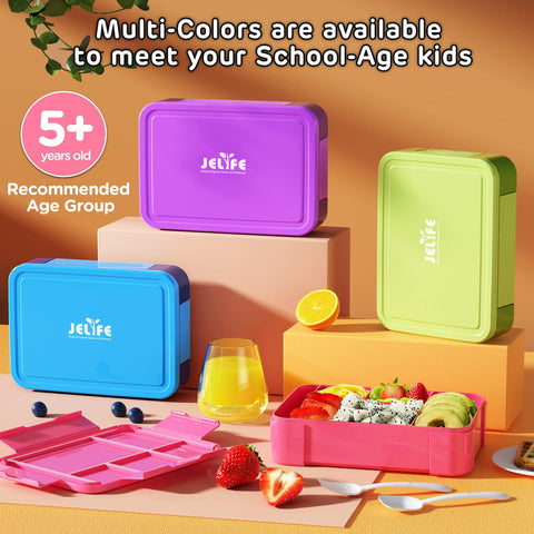 Jelife lonchera bento rosa estilo libro para niñas y niños