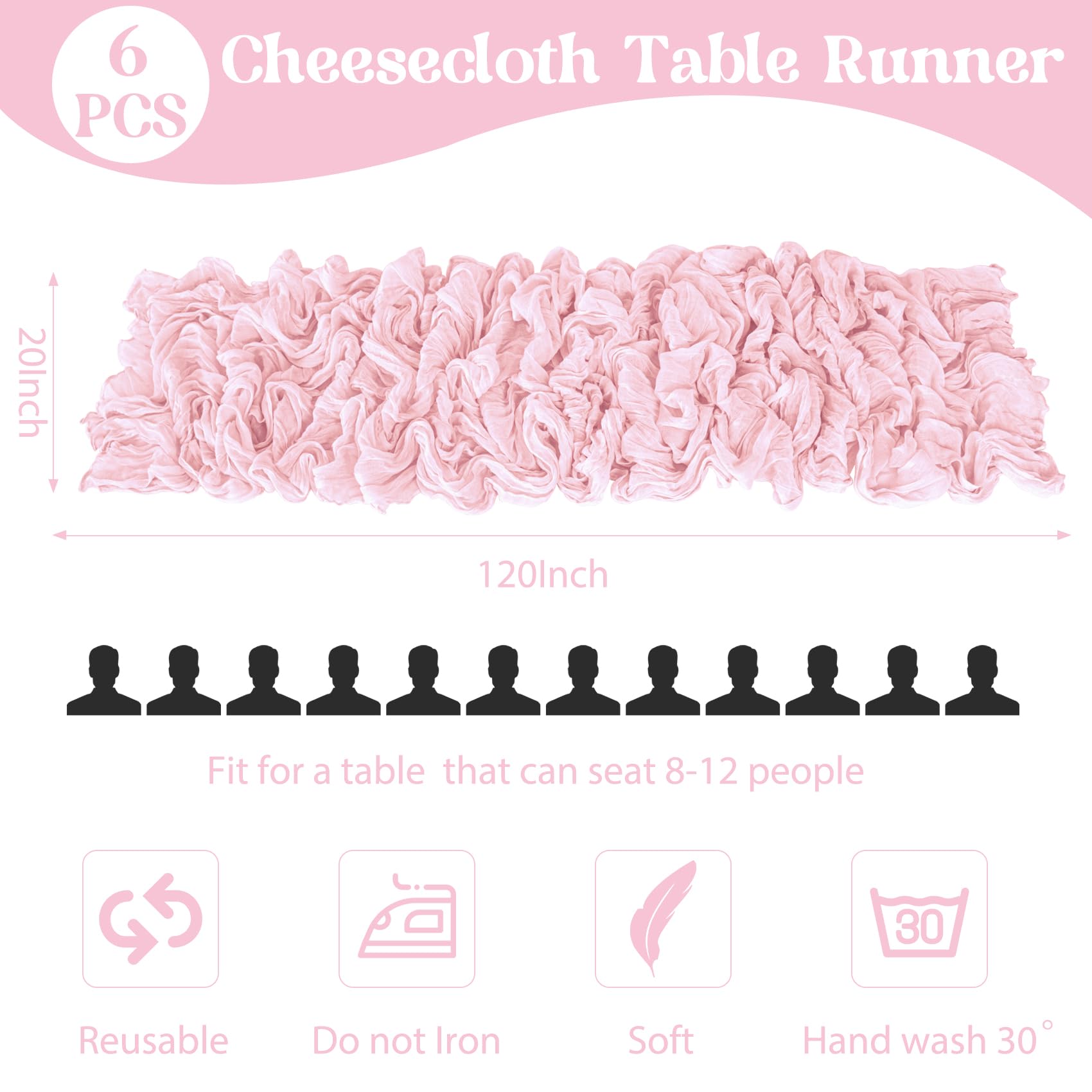 Mantel gasa rosado Jelyne, ideal para bodas y eventos.