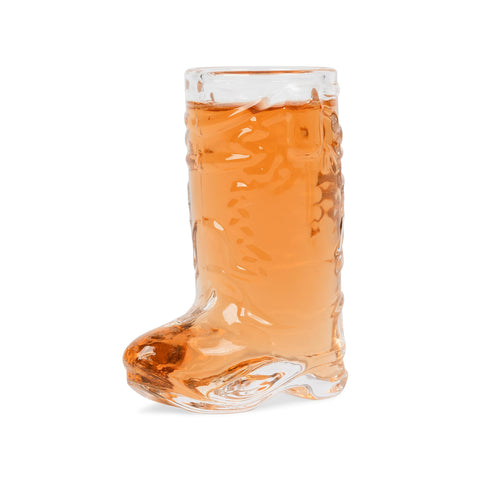 JEM GLASS: vaso shot con bota vaquera, una onza para brindis.