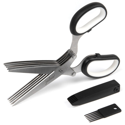 Tijeras Jenaluca para hierbas con 5 hojas para cortar perejil y albahaca.