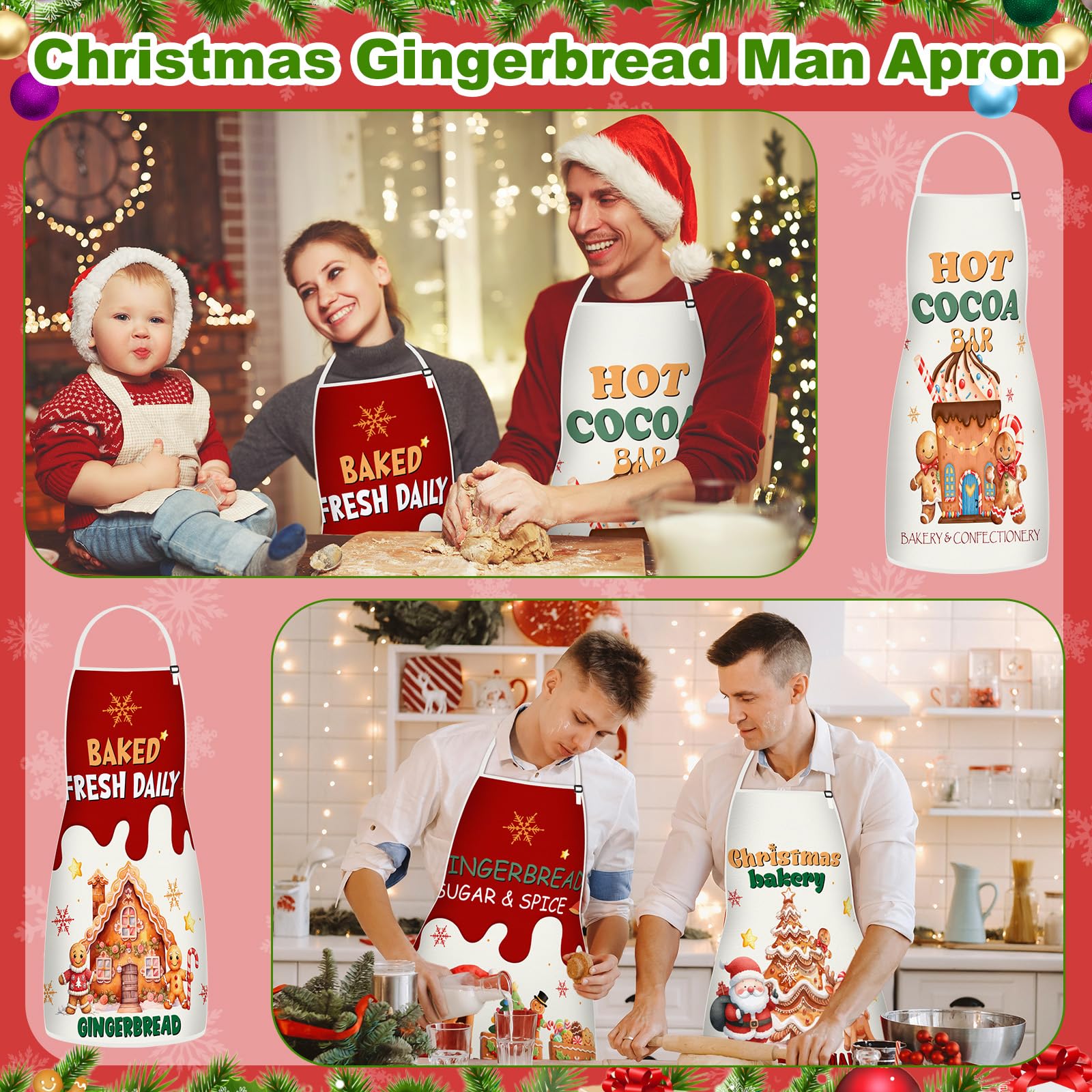 JenPen delantal con gnomo navideño, ideal para hornear