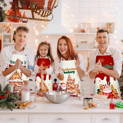 JenPen delantal con tren navideño, ideal para fiestas familiares