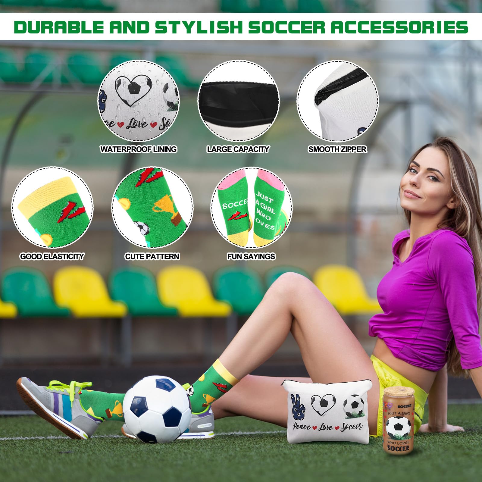 JenPen llavero de fútbol para mujer, duradero y práctico para llaves.