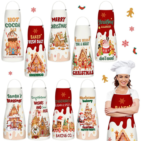 JenPen delantal navideño ajustable para cocinar y decorar la cocina