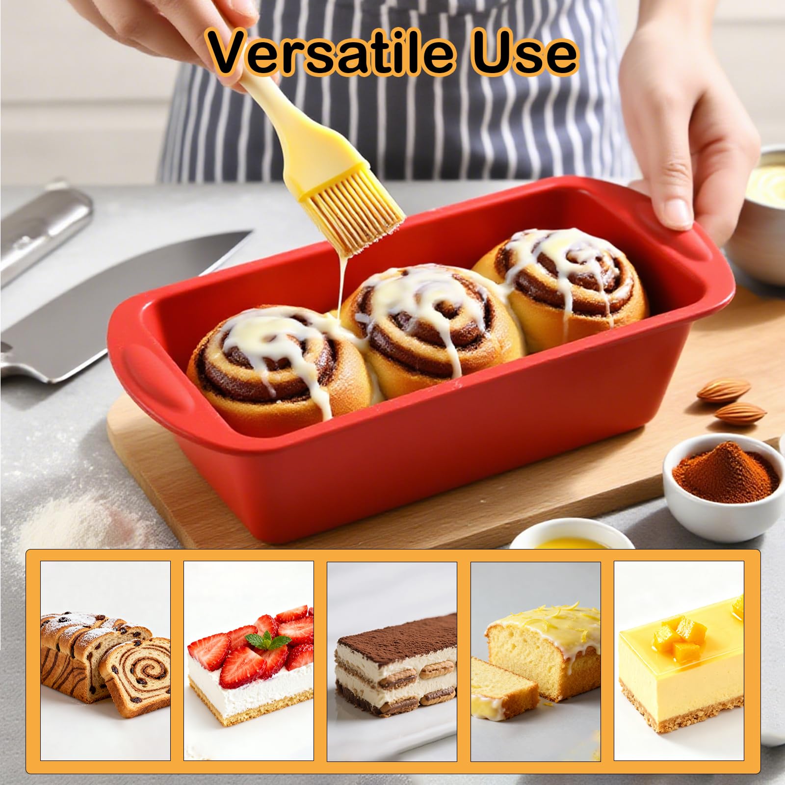 Jepcatly almacenamiento apilable para cocina con moldes de silicona