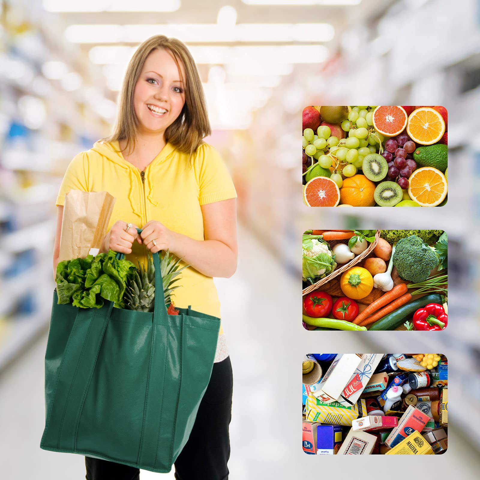 Bolsas con capacidad de hasta 50 libras para supermercado y viajes