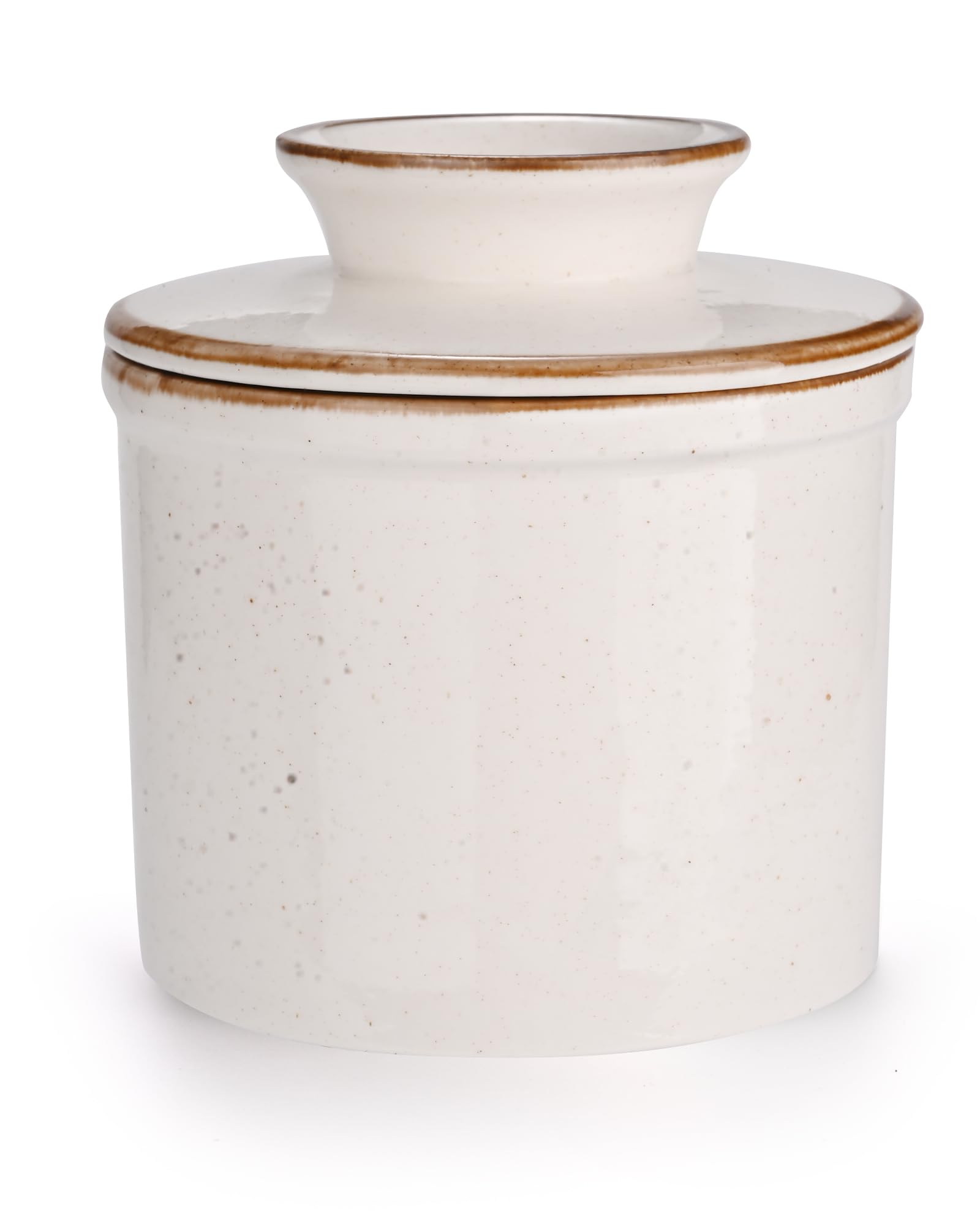 Mantequera Jersinwei en cerámica blanca con base de agua para mantequilla suave