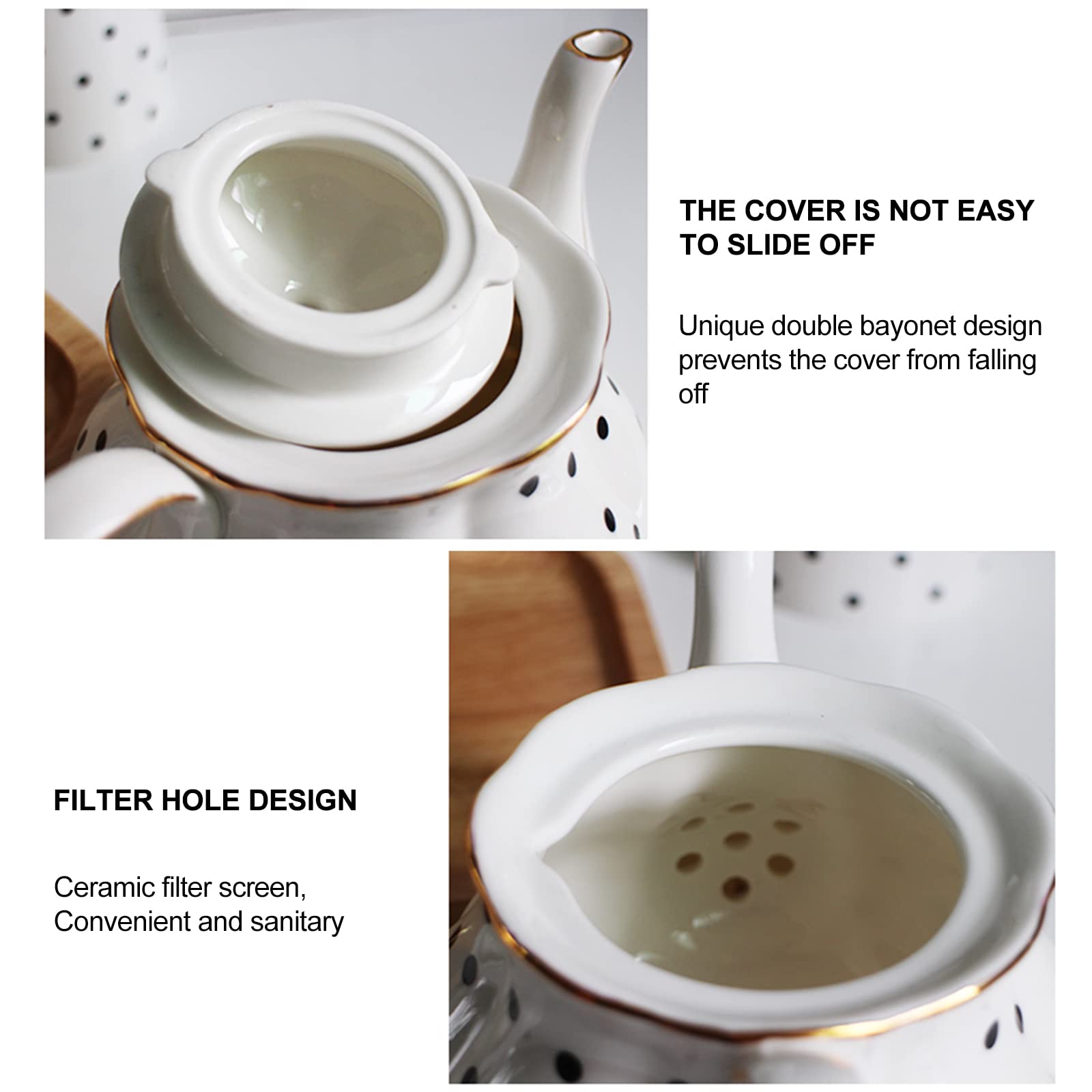 Tetera Jessie con puntos polka y estilo vintage, añade encanto a cualquier ritual de té.