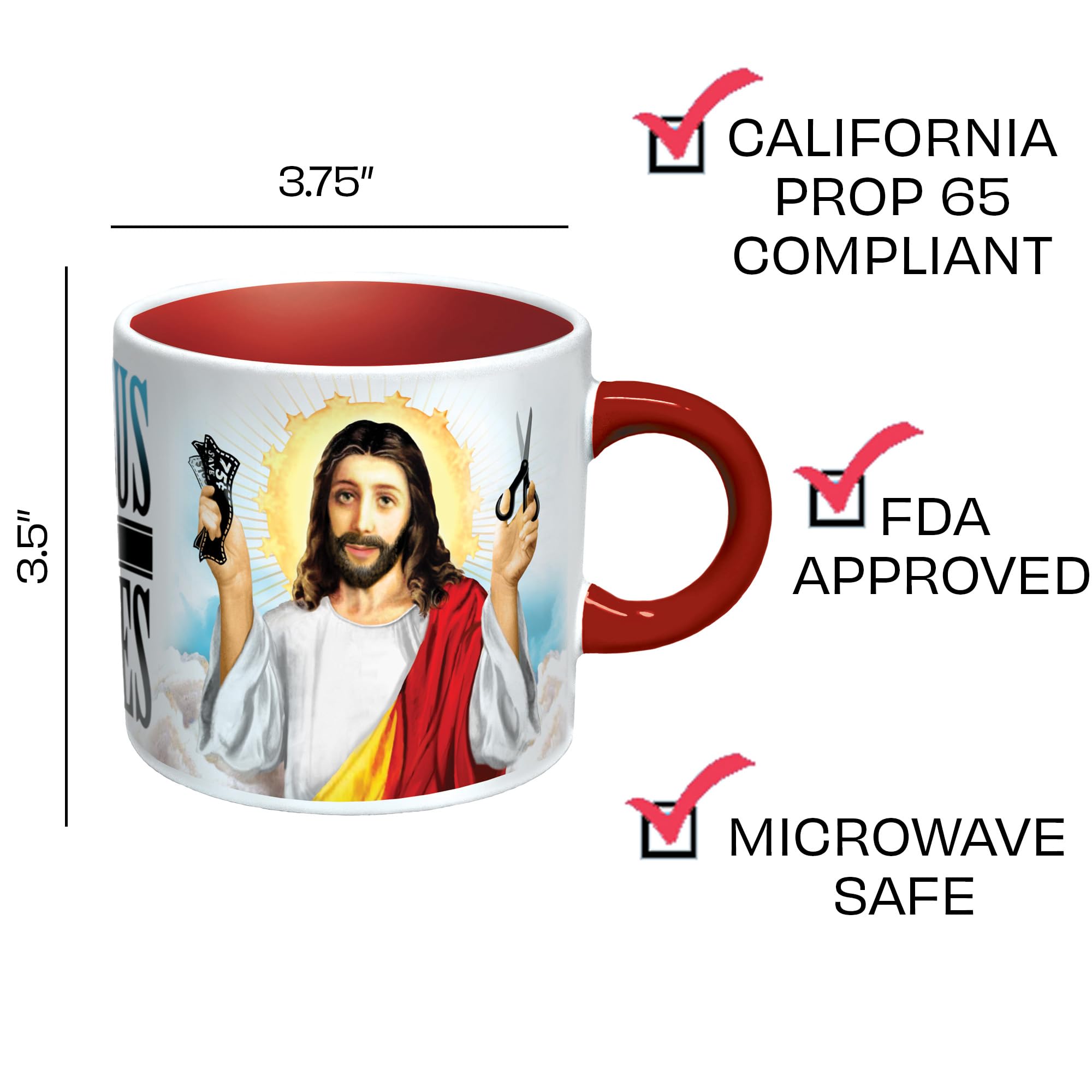La taza Jesús Se Afeita de The Unemployed Philosophers Guild, listo para un sorbo matutino.