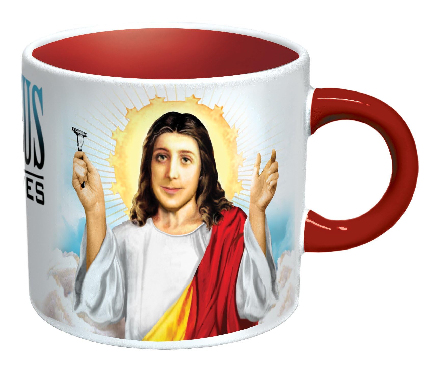 La taza Jesús Se Afeita de The Unemployed Philosophers Guild llega en caja regalo, perfecta para sorprender.