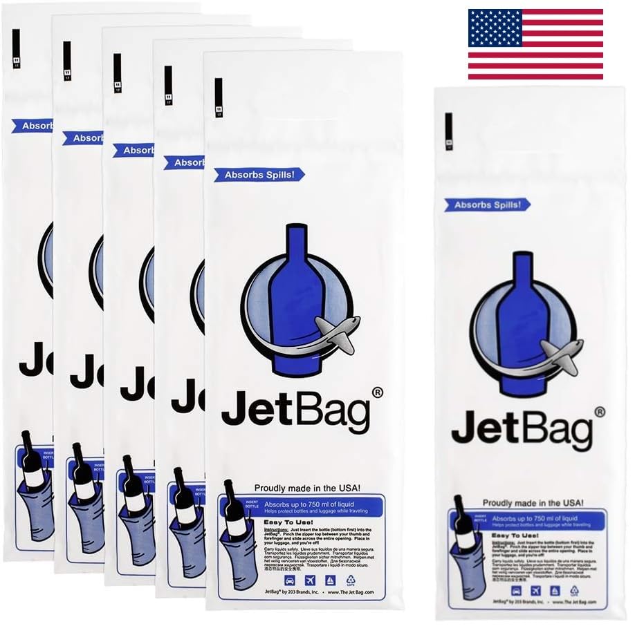 JetBag protege la botella de vino durante el viaje gracias a su acolchado absorbente