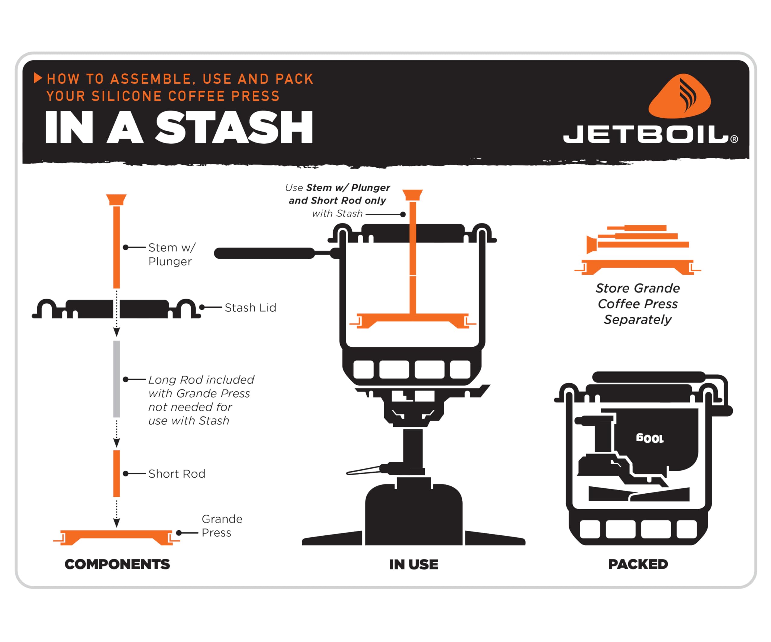 Jetboil Prensa Silicona Café rápido para desayunos en ruta