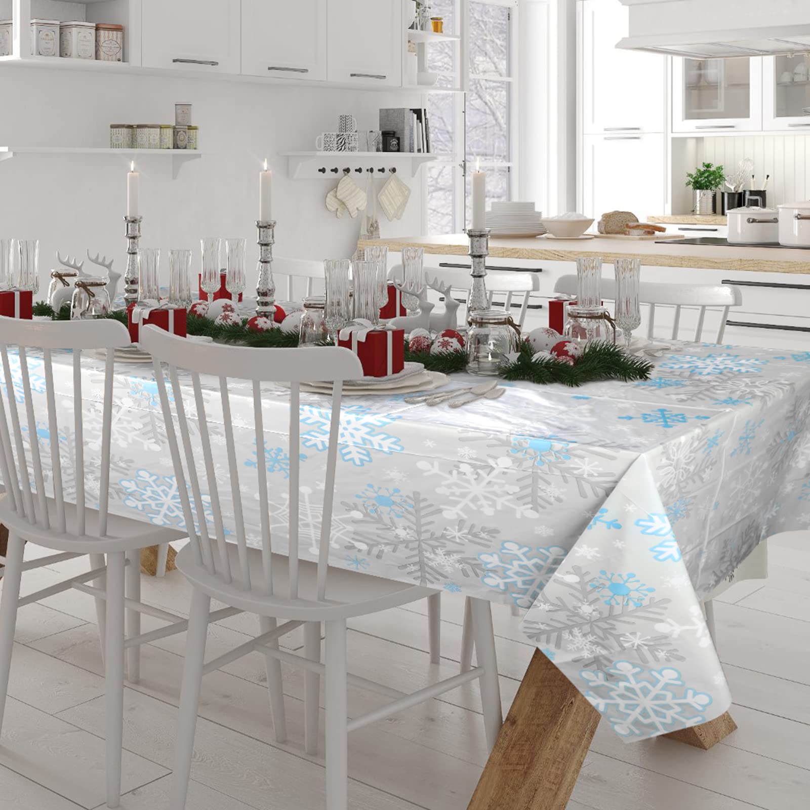 Fondo decorativo Jetec con copos de nieve para fotos y recuerdos navideños.