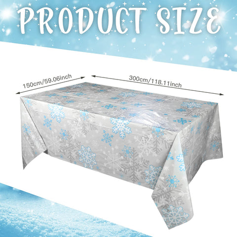 Mantel Jetec desechable impermeable con copos de nieve para comidas al aire libre.
