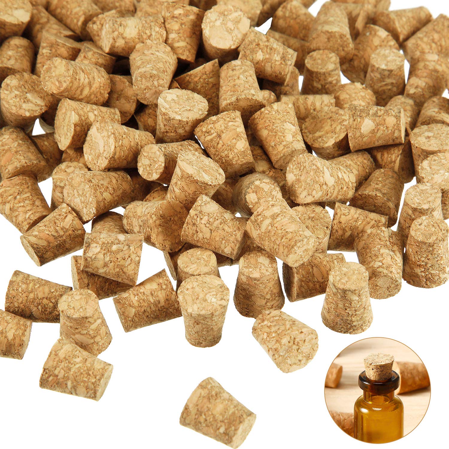 Jetec tapas de corcho pequeñas para botellas de vidrio, ideales para proyectos manuales