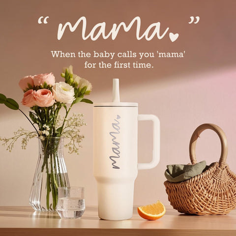 JETIKON Mamá Vaso térmico 40 onzas lateral con asa cómodo de llevar