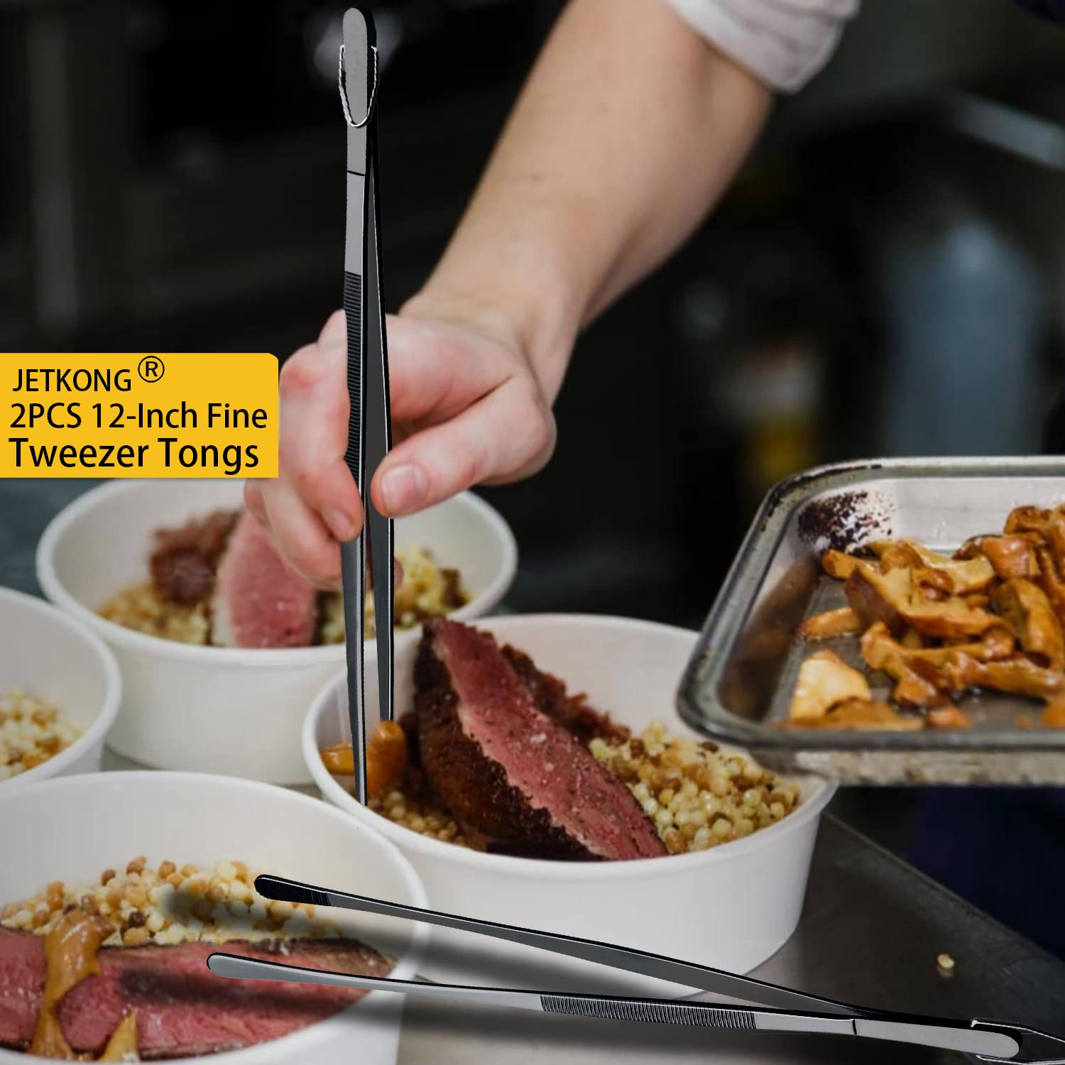 Pinzas JETKONG con mango ergonómico en negro para un agarre cómodo