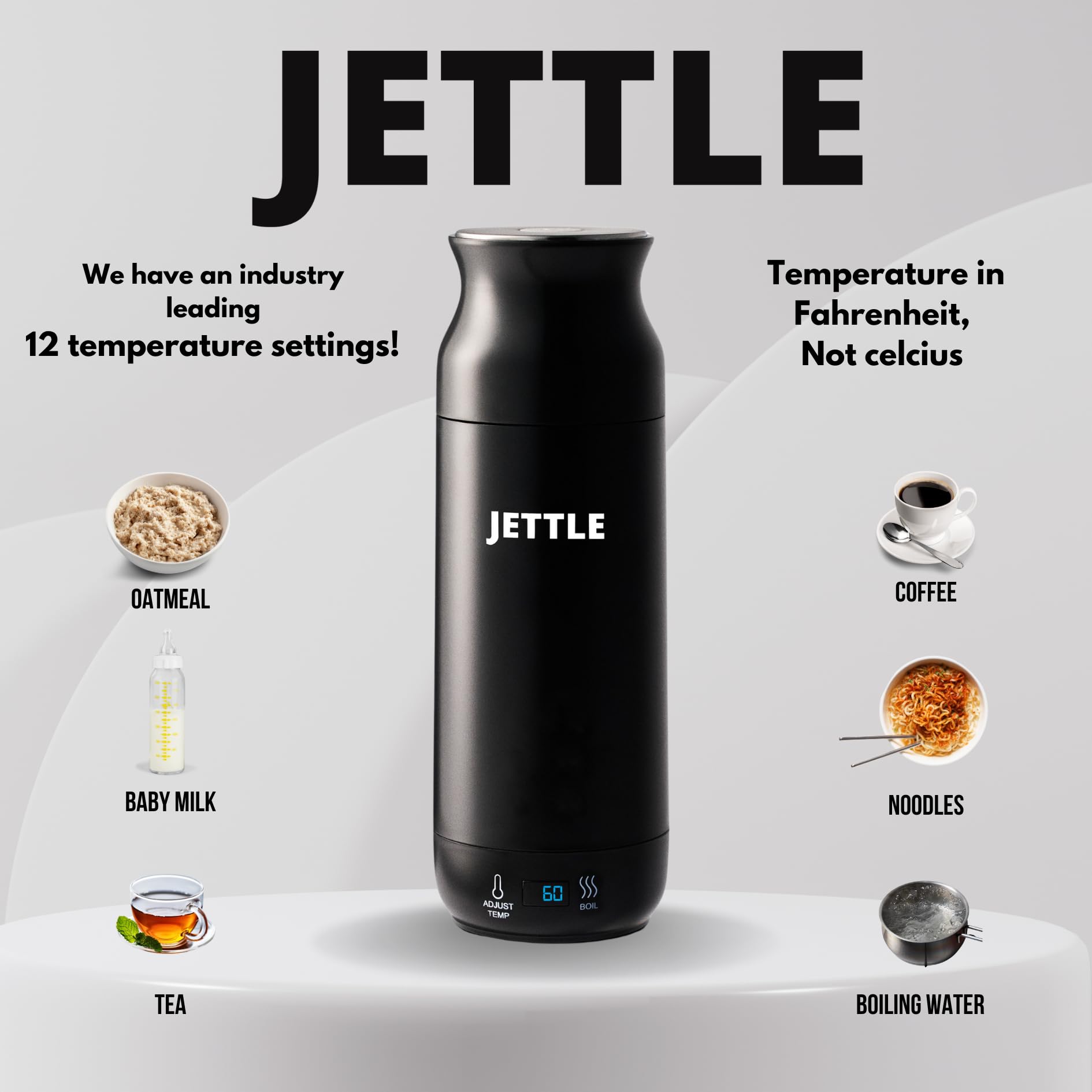 Hervidor Jettle 450 ml, tamaño compacto para viajar