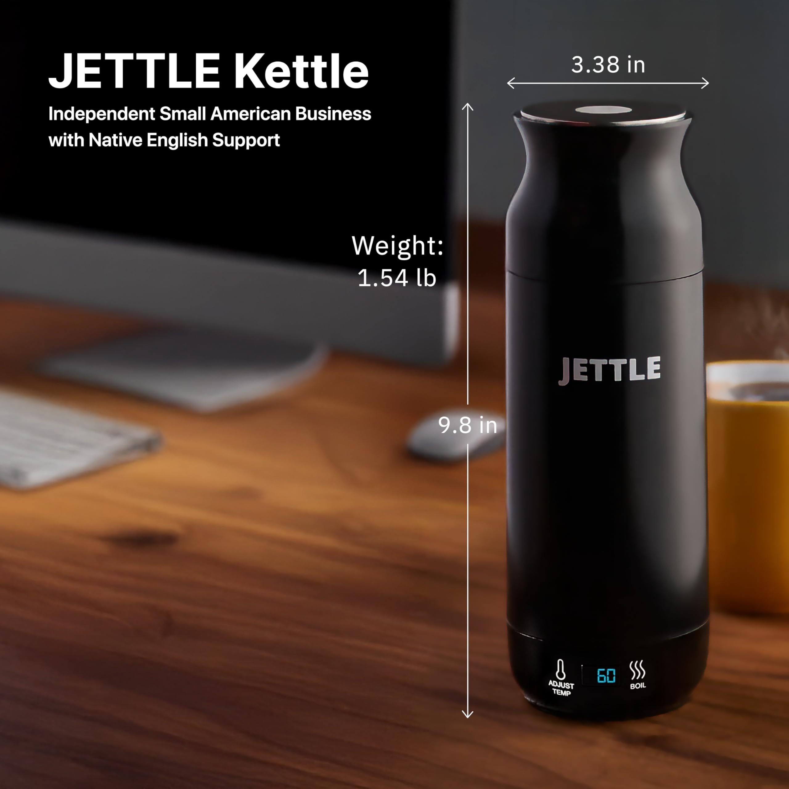 Hervidor Jettle viaje, cable largo para mayor flexibilidad