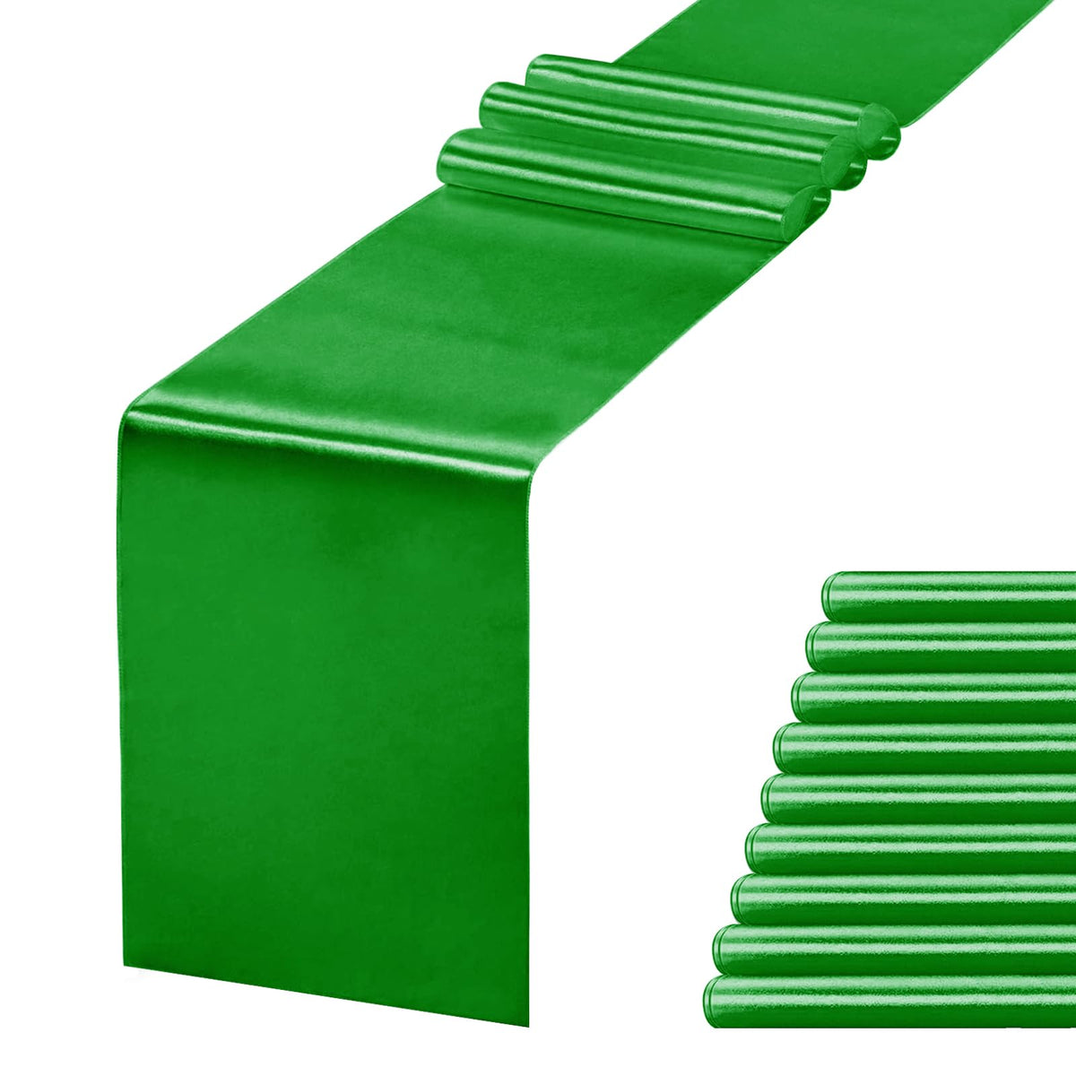 Jevix corredor de mesa satin verde 12x108 para decoración elegante.