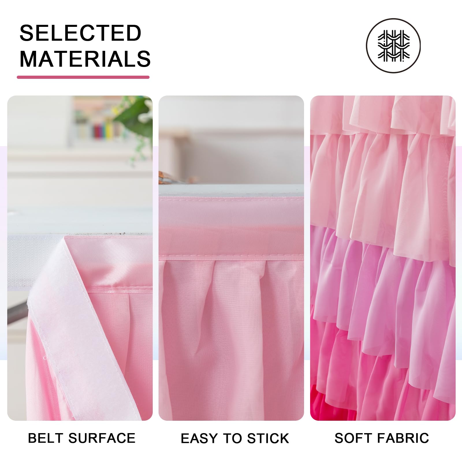 Jevix falda tutu rosada para mesa rectangular en fiesta