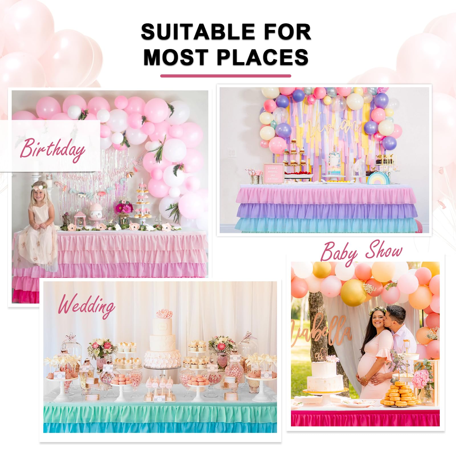 Jevix falda tutu rosada con volantes para dulces
