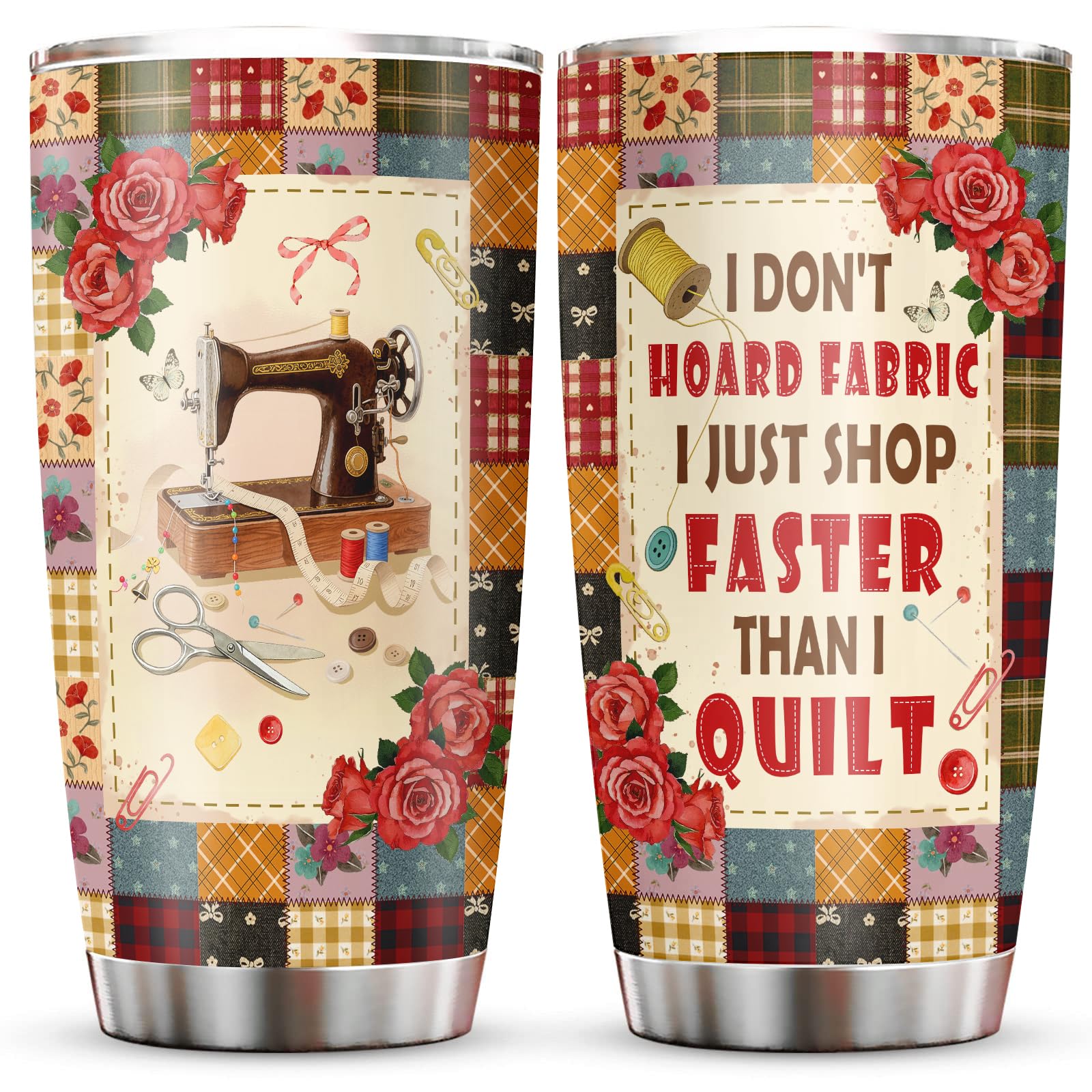 Taza Jevuta de café con motivos de costura para sesiones matutinas de costura.