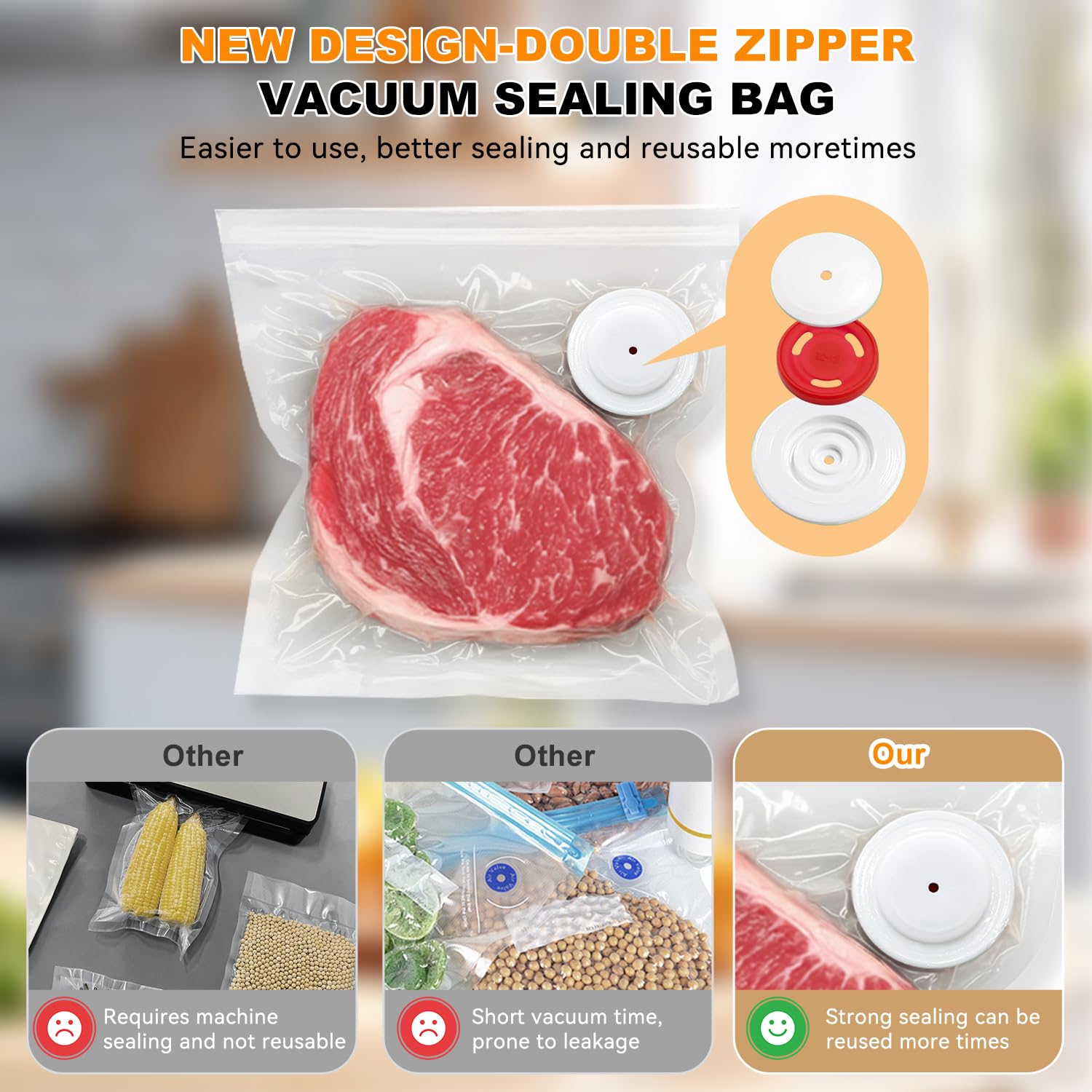 Jexqizy bolsas para sellado, mayor durabilidad para uso diario en la cocina.