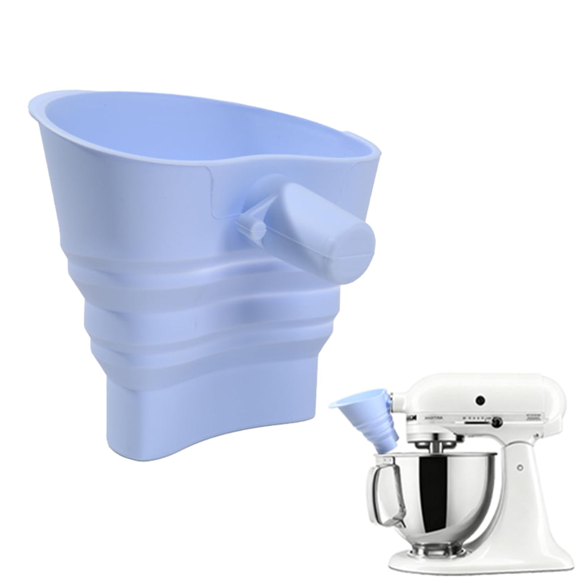 JFGLORIX embudo de harina para KitchenAid: vertido limpio y sin derrames.