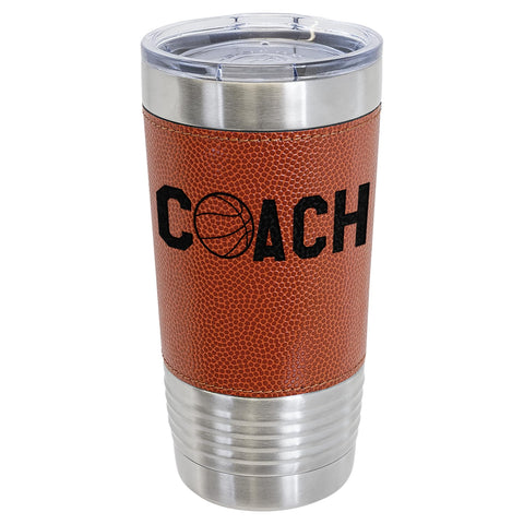 Taza JFWcreations para entrenador de baloncesto con textura leatherette, aspecto de balón.