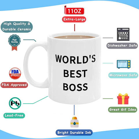 Taza JGTONG World's Best Boss Mug, vapor caliente, ideal para ritual matutino.