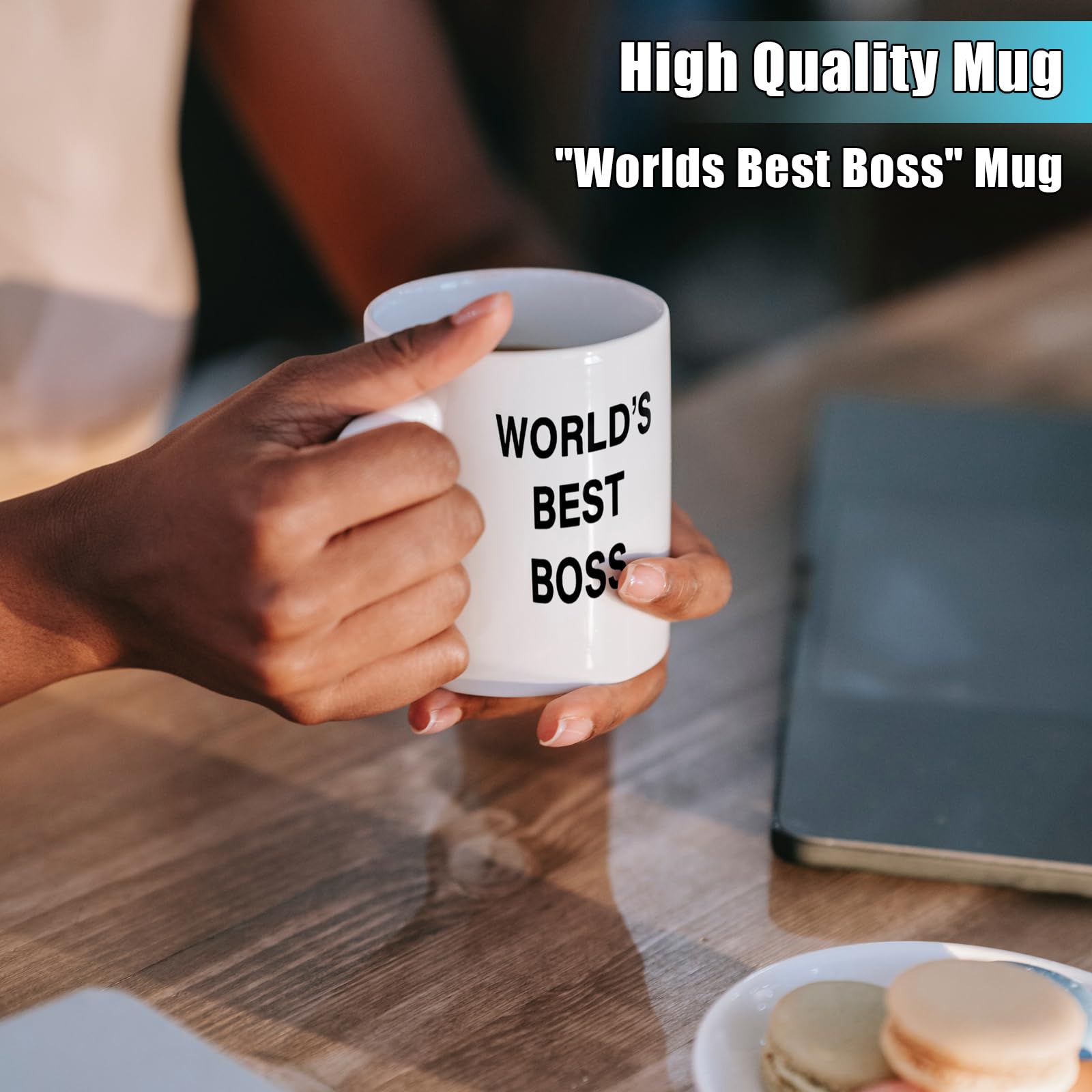 Taza JGTONG World's Best Boss Mug, empaque regalo, un detalle perfecto para compañeros.