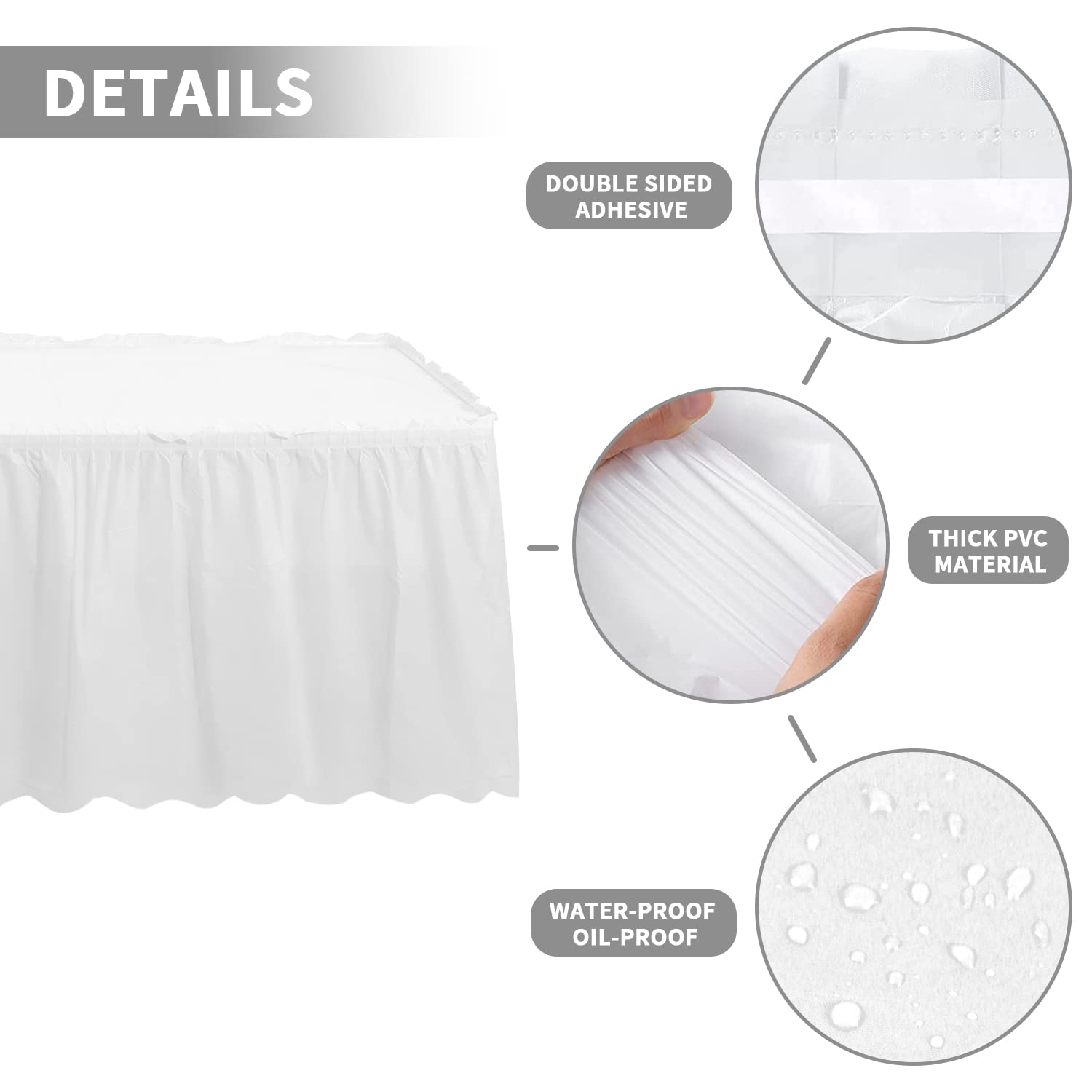 Falda de mesa rectangular JHDZDHY ideal para mesas largas