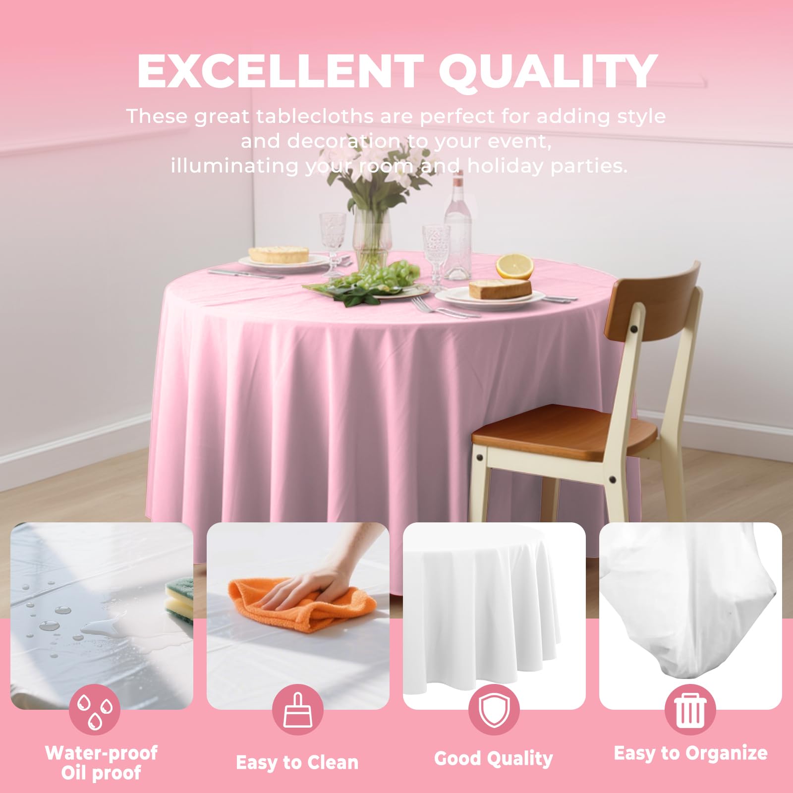 Mantel desechable facilita la limpieza tras la comida con superficie lisa.