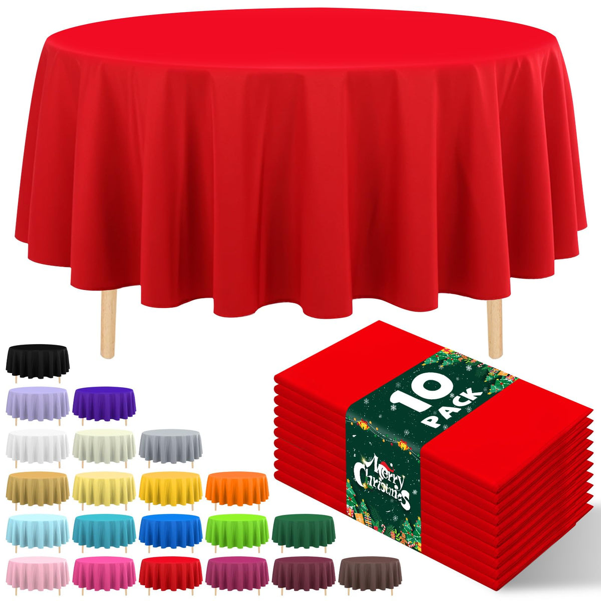 Mantel desechable JHDZDHY rojo 84 pulgadas para fiestas, ideal para cenas limpias.